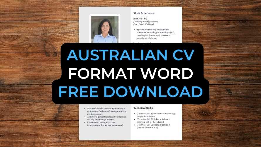 Australian CV Format Word Free Download
